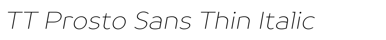 TT Prosto Sans Thin Italic